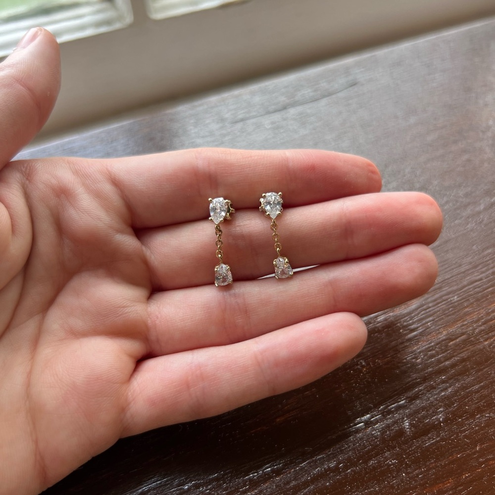 Chloe + Isabel Gold and Crystal Drop Earrings